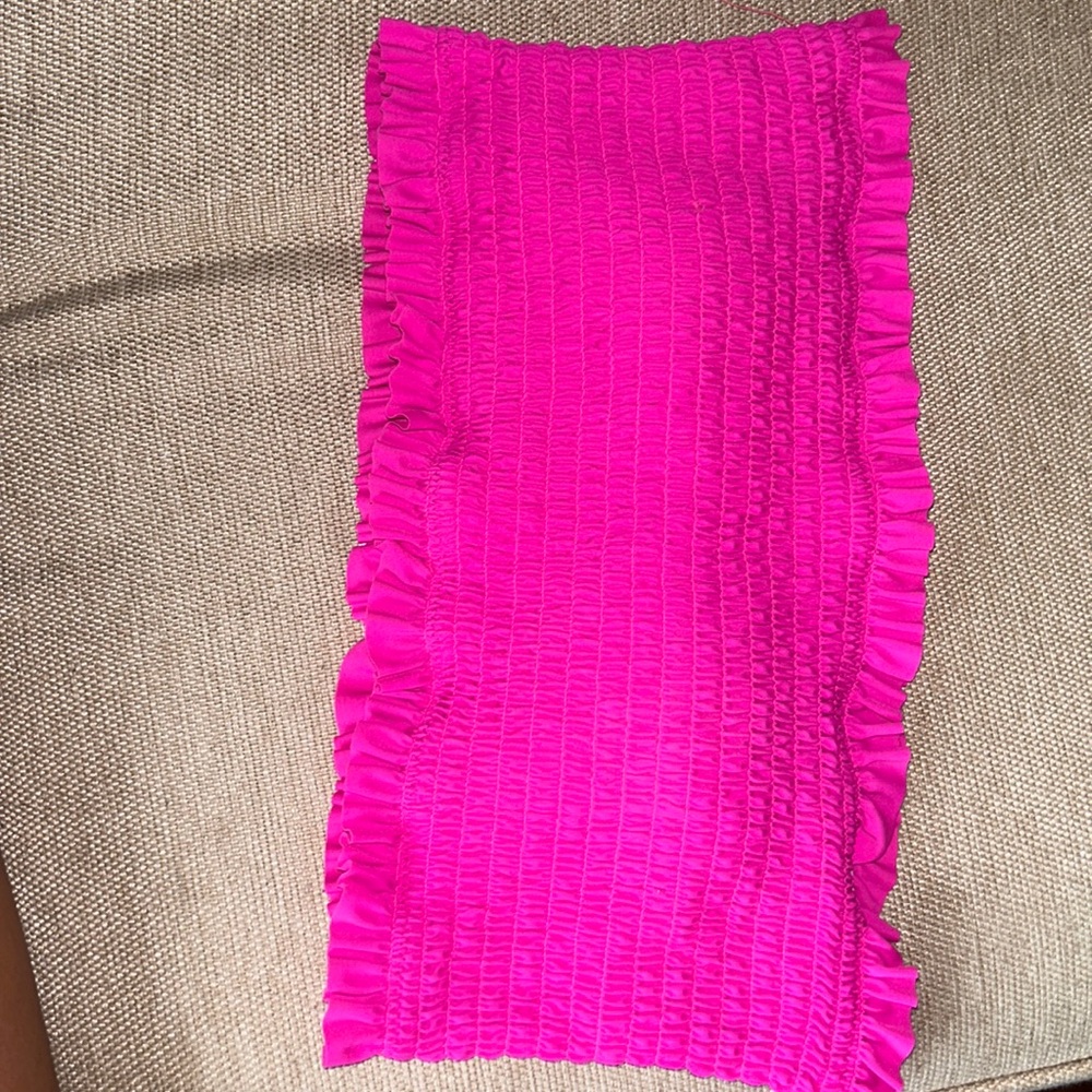 Pink neon beach crop top